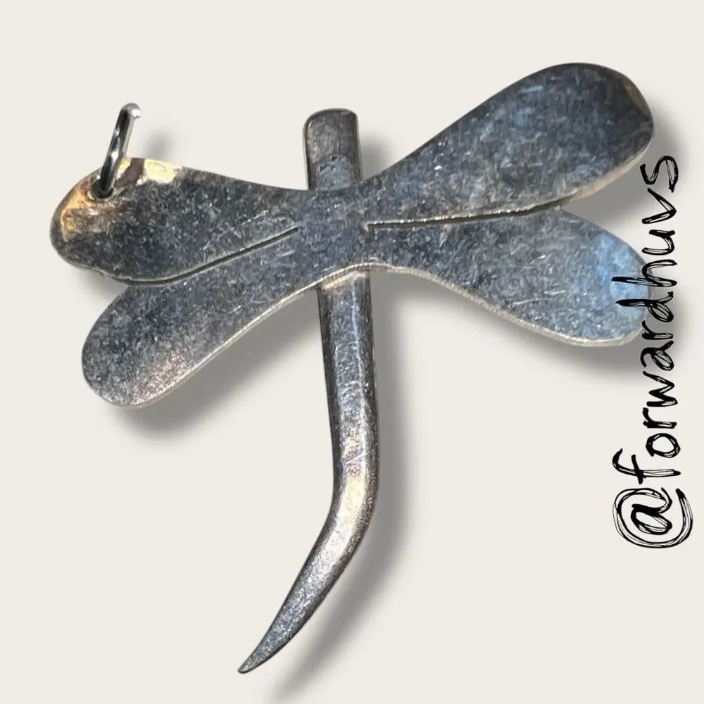 Bundle Sale 3 for $15 | Handmade Silver Tone Dragonfly Pendant - Picture 4 of 8